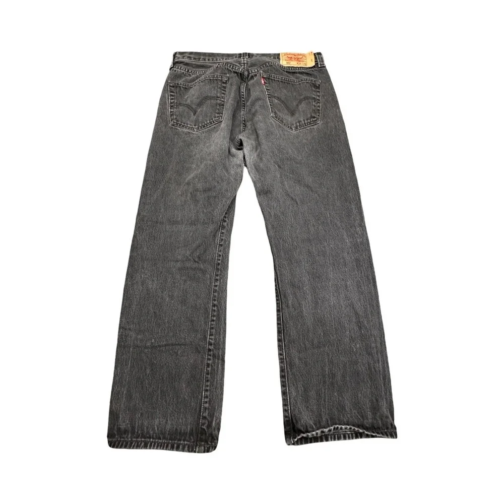 Levi's Jeans Mens 36x29 Black 501 Original Straight Leg Button Fly Denim Pants
